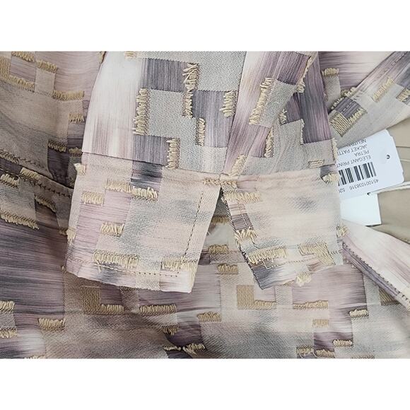 Chico’s Elegant Print Petra Jacket Ivory Purple Gray Size 2 (L/12) - Picture 7 of 10